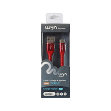 Charger l&#39;image dans la galerie, WYN Access - Cable métal tréssé USB standard / Type C - 1 m
